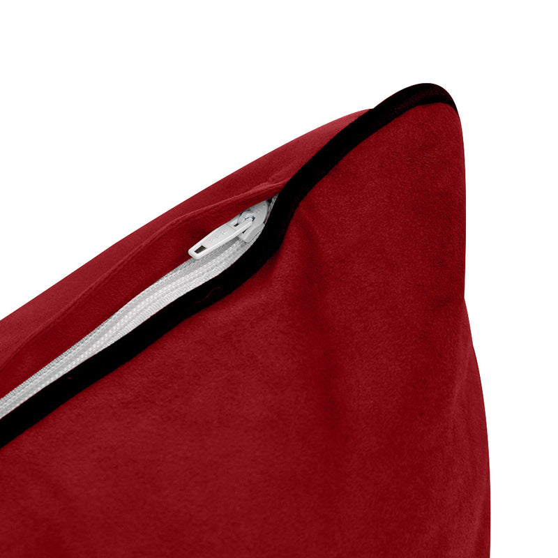 Model V4 - Velvet Indoor Daybed Bolster Pillow Backrest Cushion |COVERS ONLY|