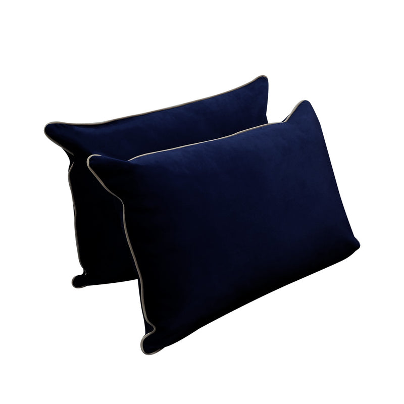 Model V4 - Velvet Indoor Daybed Bolster Pillow Backrest Cushion |COVERS ONLY|