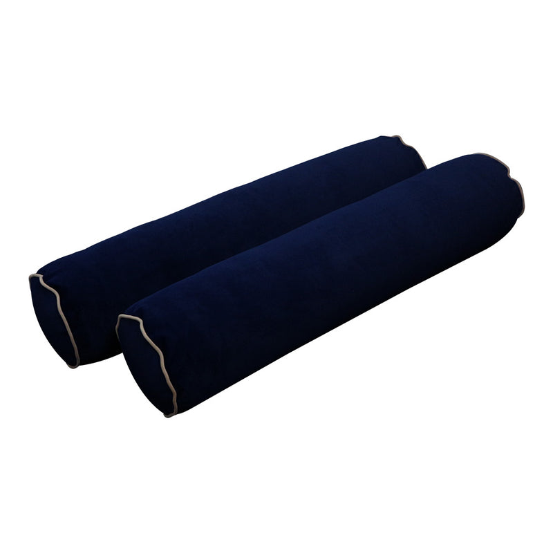 Model V4 - Velvet Indoor Daybed Bolster Pillow Backrest Cushion |COVERS ONLY|