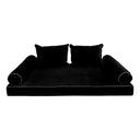 Model V4 - Velvet Indoor Daybed Mattress Bolster Backrest Cushions and Covers |Complete Set|