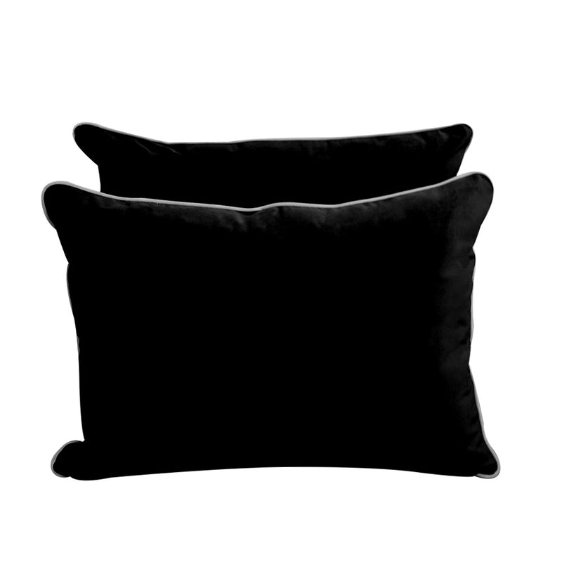 Model V4 - Velvet Indoor Daybed Bolster Pillow Backrest Cushion |COVERS ONLY|