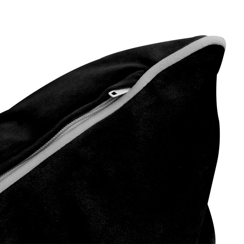 Model V4 - Velvet Indoor Daybed Bolster Pillow Backrest Cushion |COVERS ONLY|