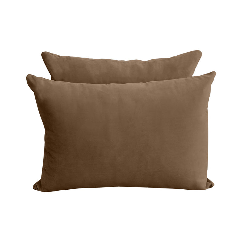 Model V4 - Velvet Indoor Daybed Bolster Pillow Backrest Cushion |COVERS ONLY|