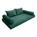 Model V4 - Velvet Indoor Daybed Mattress Bolster Pillow Backrest Cushion |COVERS ONLY|