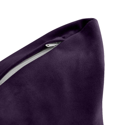 Model V4 - Velvet Indoor Daybed Bolster Pillow Backrest Cushion |COVERS ONLY|