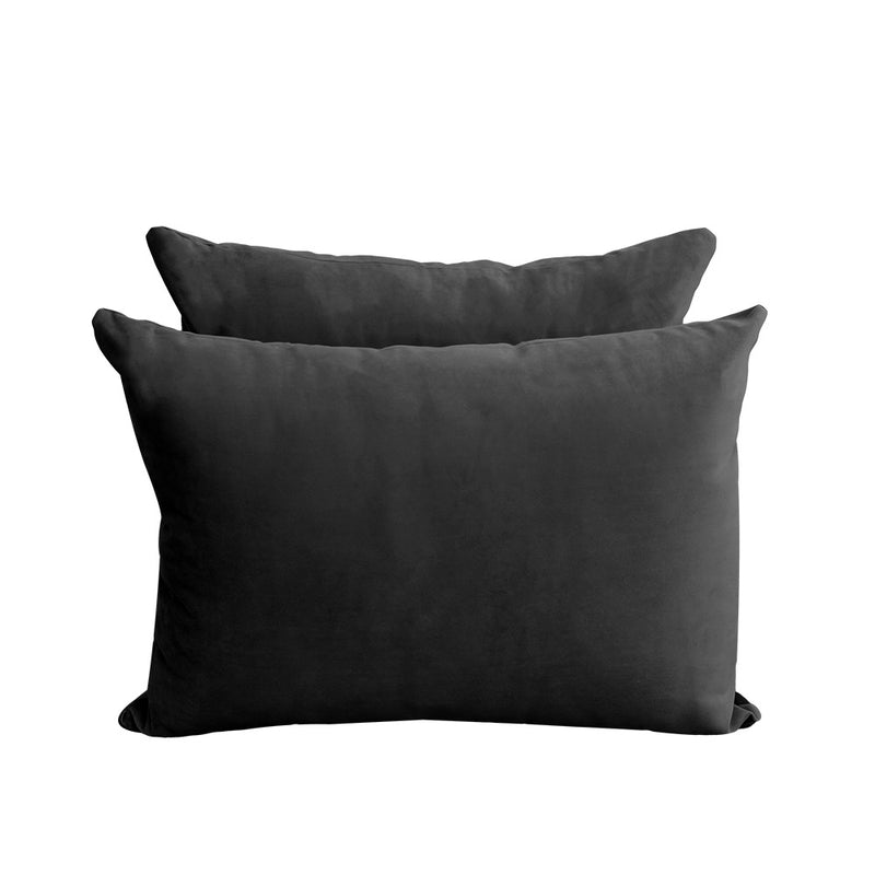 Model V4 - Velvet Indoor Daybed Bolster Pillow Backrest Cushion |COVERS ONLY|