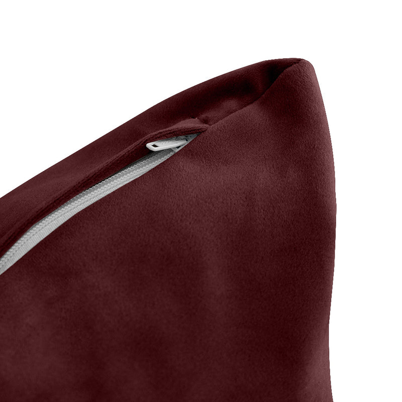 Model V4 - Velvet Indoor Daybed Bolster Pillow Backrest Cushion |COVERS ONLY|