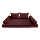 Model V4 - Velvet Indoor Daybed Mattress Bolster Pillow Backrest Cushion |COVERS ONLY|