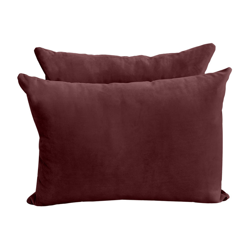 Model V4 - Velvet Indoor Daybed Bolster Pillow Backrest Cushion |COVERS ONLY|