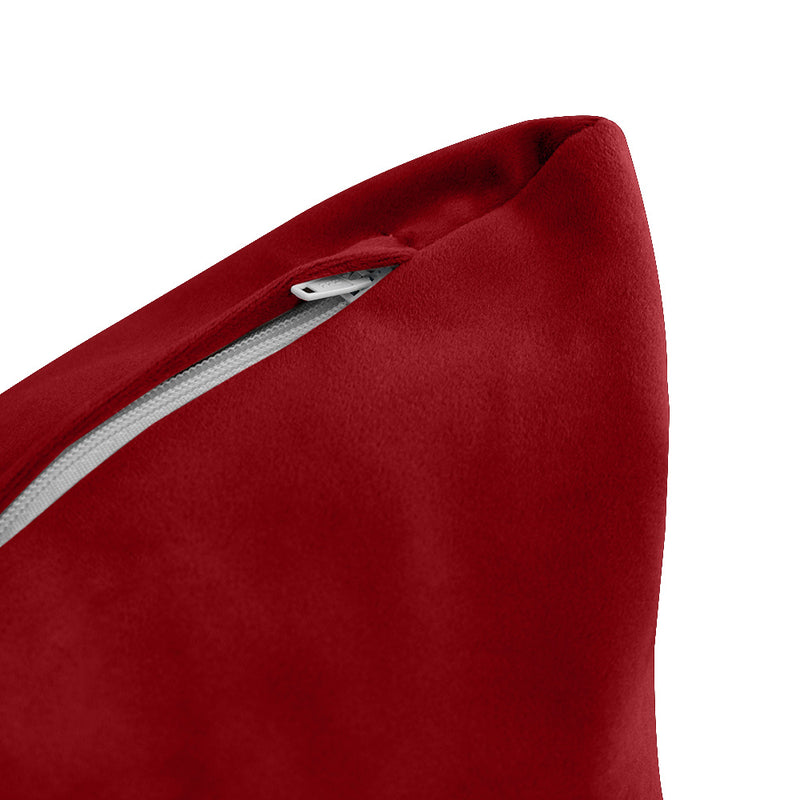 Model V4 - Velvet Indoor Daybed Bolster Pillow Backrest Cushion |COVERS ONLY|