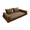 Model V4 - Velvet Indoor Daybed Mattress Bolster Pillow Backrest Cushion |COVERS ONLY|