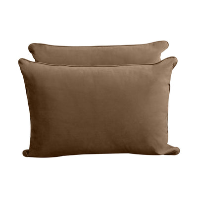 Model V4 - Velvet Indoor Daybed Bolster Pillow Backrest Cushion |COVERS ONLY|