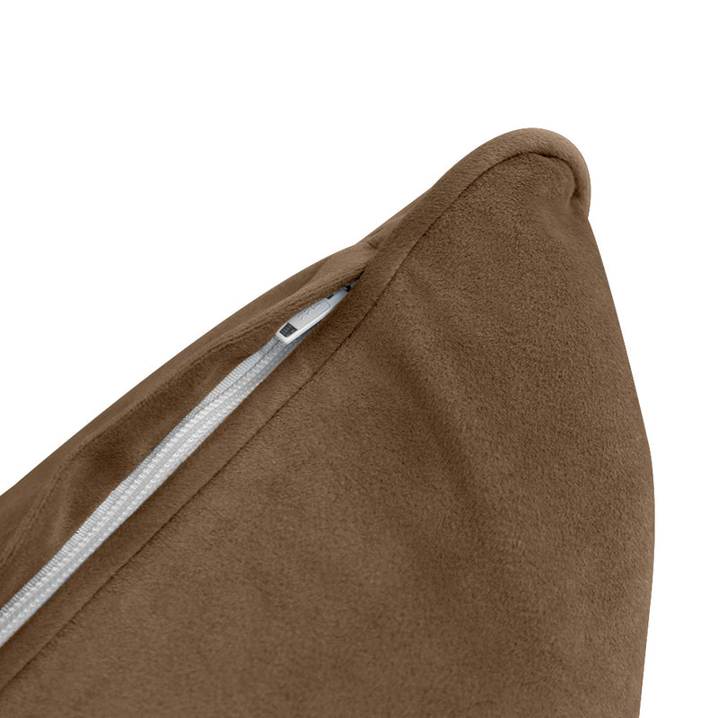 Model V4 - Velvet Indoor Daybed Bolster Pillow Backrest Cushion |COVERS ONLY|