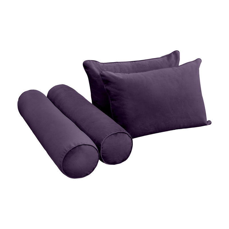 Model V4 - Velvet Indoor Daybed Mattress Bolster Backrest Cushions and Covers |Complete Set|