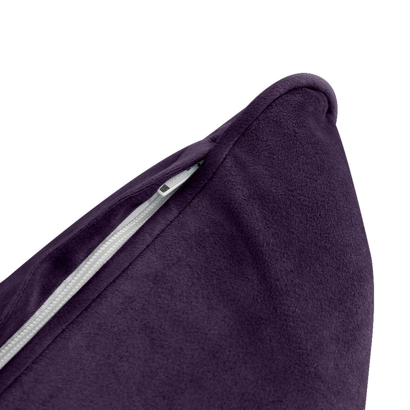 Model V4 - Velvet Indoor Daybed Bolster Pillow Backrest Cushion |COVERS ONLY|