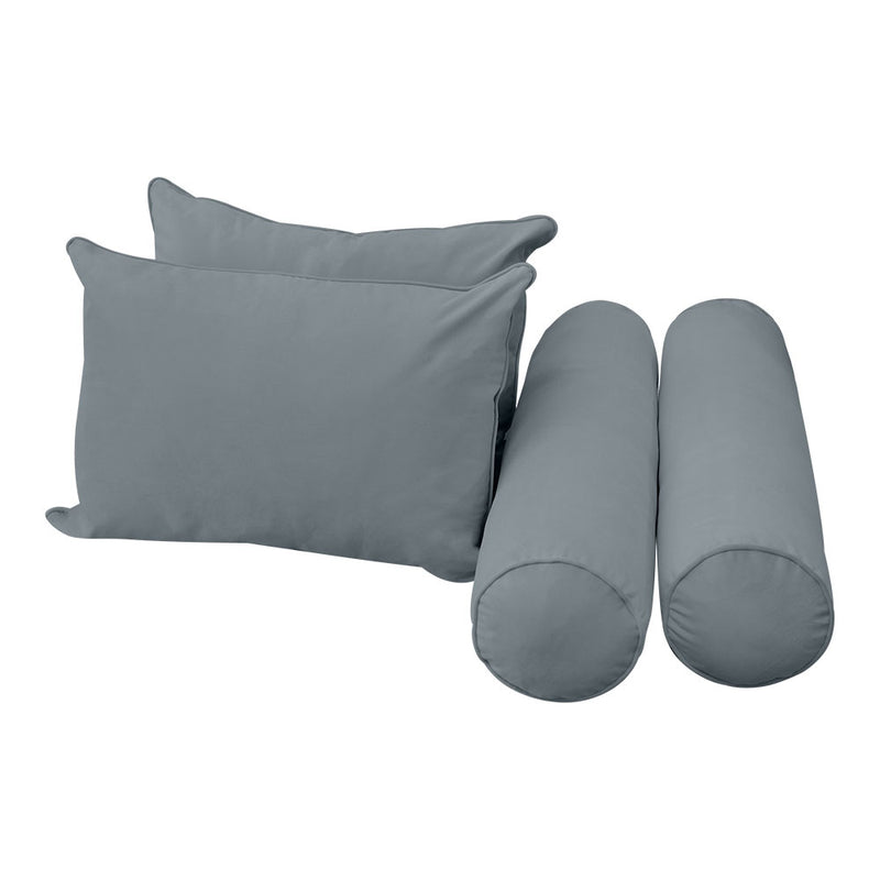 Model V4 - Velvet Indoor Daybed Bolster Pillow Backrest Cushion |COVERS ONLY|