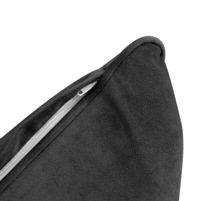 Model V4 - Velvet Indoor Daybed Bolster Pillow Backrest Cushion |COVERS ONLY|