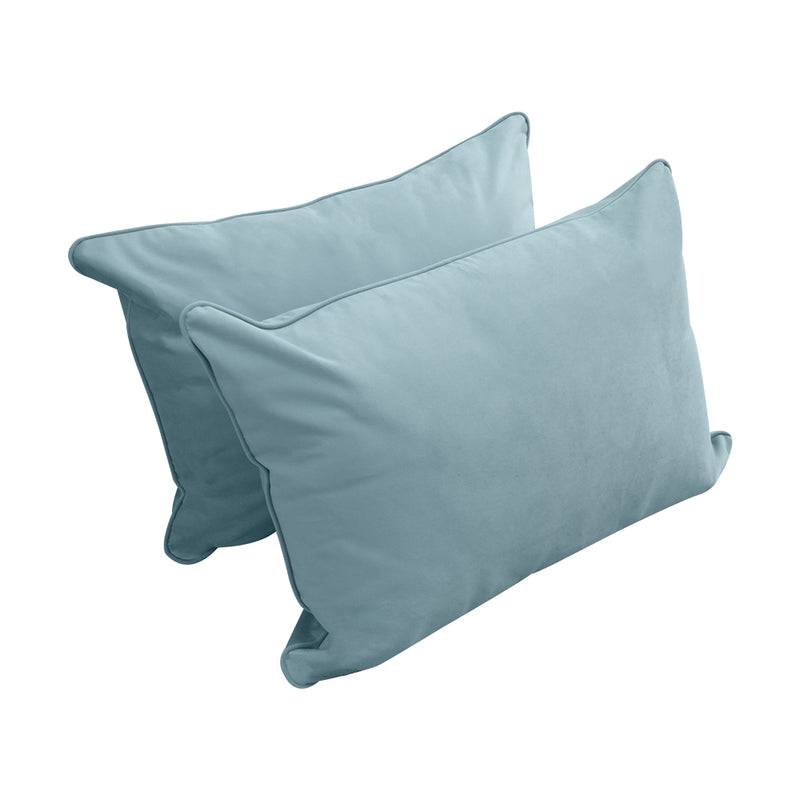 Model V4 - Velvet Indoor Daybed Bolster Pillow Backrest Cushion |COVERS ONLY|