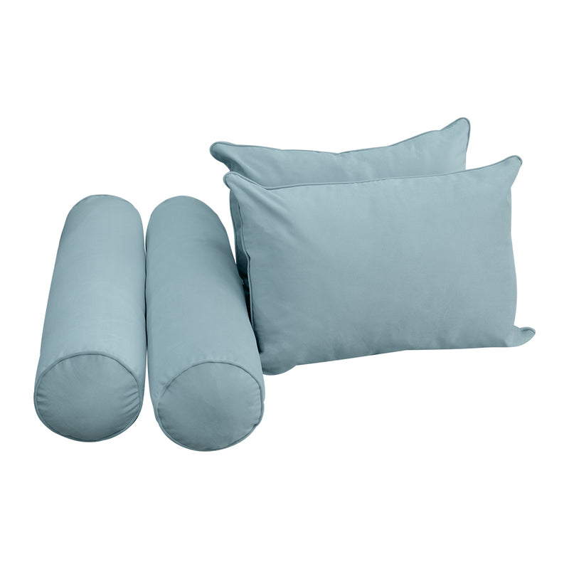 Model V4 - Velvet Indoor Daybed Bolster Pillow Backrest Cushion |COVERS ONLY|