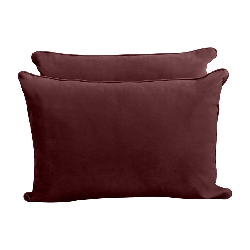 Model V4 - Velvet Indoor Daybed Bolster Pillow Backrest Cushion |COVERS ONLY|