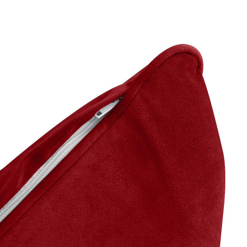 Model V4 - Velvet Indoor Daybed Bolster Pillow Backrest Cushion |COVERS ONLY|