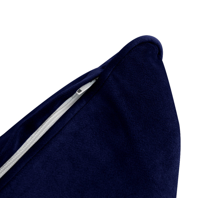 Model V4 - Velvet Indoor Daybed Bolster Pillow Backrest Cushion |COVERS ONLY|