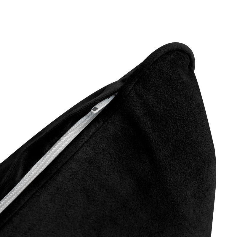 Model V4 - Velvet Indoor Daybed Bolster Pillow Backrest Cushion |COVERS ONLY|