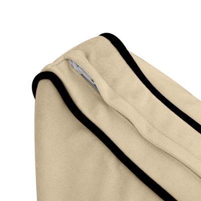 Model V2 - Velvet Indoor Daybed Bolster Pillow Backrest Cushion |COVERS ONLY|