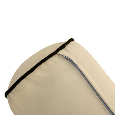 Model V3 - Velvet Indoor Daybed Bolster Pillow Backrest Cushion |COVERS ONLY|
