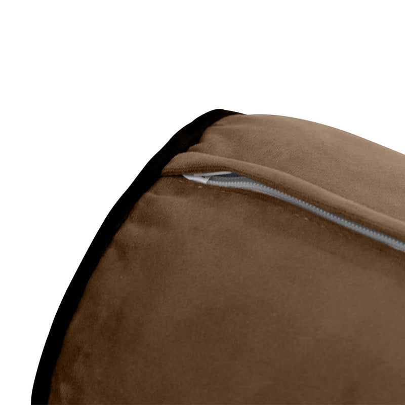 Model V2 - Velvet Indoor Daybed Bolster Pillow Backrest Cushion |COVERS ONLY|