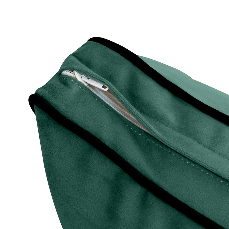 Model V2 - Velvet Indoor Daybed Bolster Pillow Backrest Cushion |COVERS ONLY|