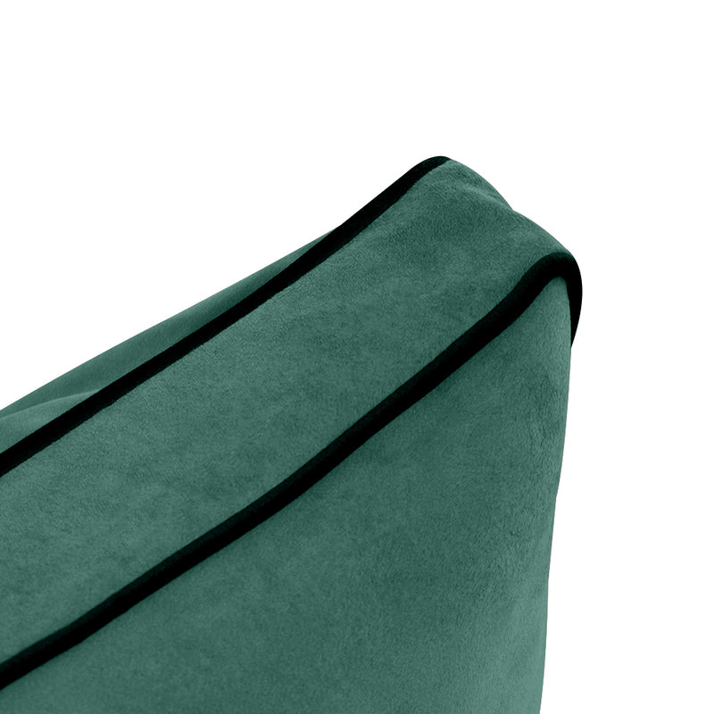COVER ONLY Model V1 Twin Velvet Contrast Indoor Daybed Cushion Bolster - AD317