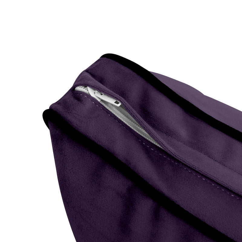 Model V2 - Velvet Indoor Daybed Bolster Pillow Backrest Cushion |COVERS ONLY|