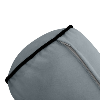 Model V3 - Velvet Indoor Daybed Bolster Pillow Backrest Cushion |COVERS ONLY|
