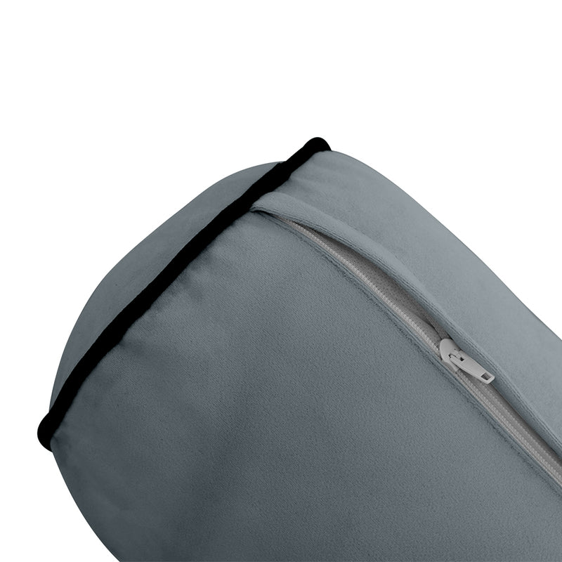 COVER ONLY Model V1 Twin Velvet Contrast Indoor Daybed Cushion Bolster - AD347