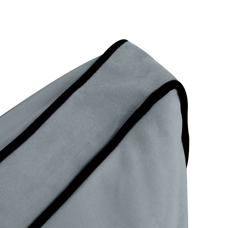 COVER ONLY Model V1 Twin Velvet Contrast Indoor Daybed Cushion Bolster - AD347