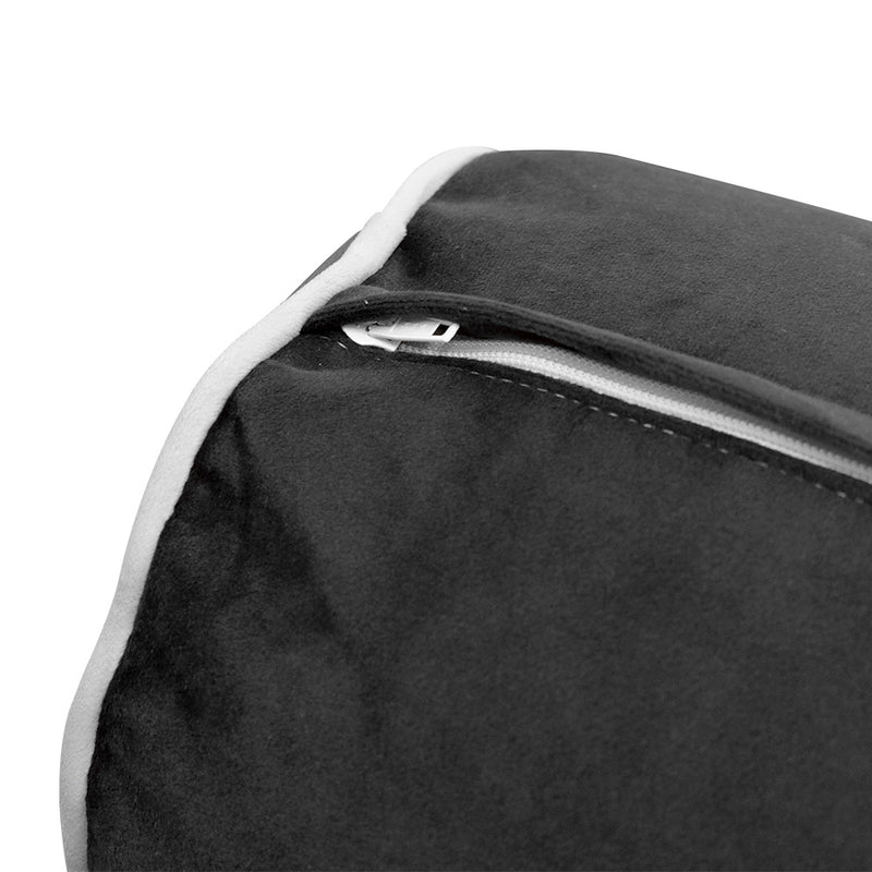 Model V3 - Velvet Indoor Daybed Bolster Pillow Backrest Cushion |COVERS ONLY|