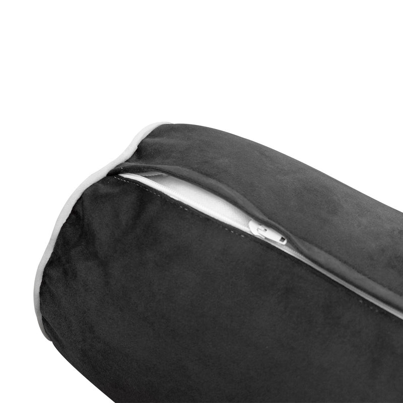 COVER ONLY Model V1 Twin Velvet Contrast Indoor Daybed Cushion Bolster - AD350
