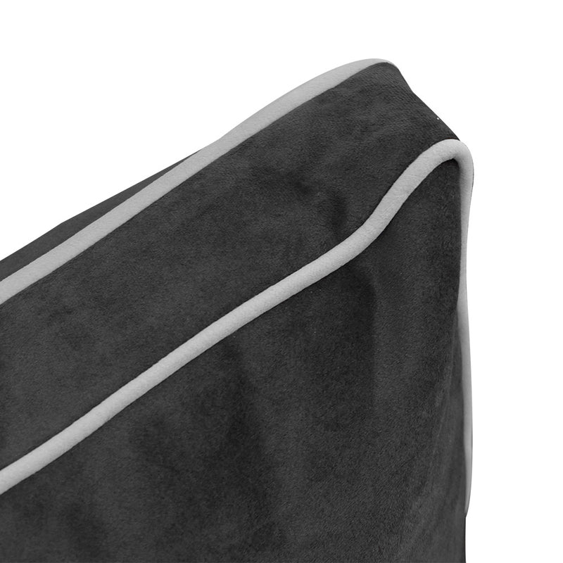 COVER ONLY Model V1 Full Velvet Contrast Indoor Daybed Cushion Bolster - AD350