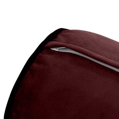 Model V3 - Velvet Indoor Daybed Bolster Pillow Backrest Cushion |COVERS ONLY|