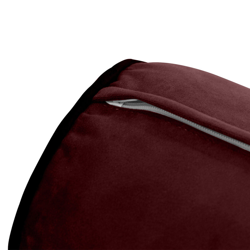 Model V3 - Velvet Indoor Daybed Bolster Pillow Backrest Cushion |COVERS ONLY|
