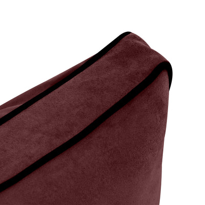 COVER ONLY Model V1 Full Velvet Contrast Indoor Daybed Cushion Bolster - AD368