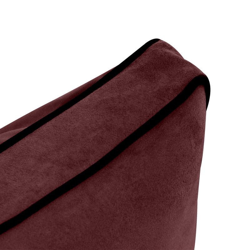 COVER ONLY Model V1 Full Velvet Contrast Indoor Daybed Cushion Bolster - AD368