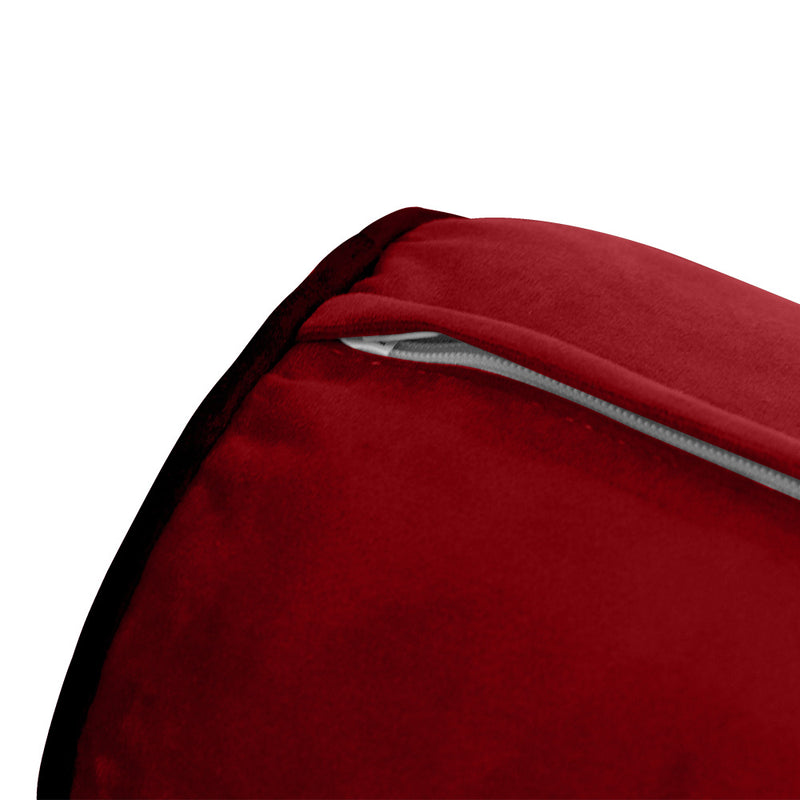 Model V3 - Velvet Indoor Daybed Bolster Pillow Backrest Cushion |COVERS ONLY|