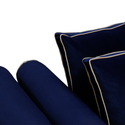COVER ONLY Model V1 Full Velvet Contrast Indoor Daybed Cushion Bolster - AD373