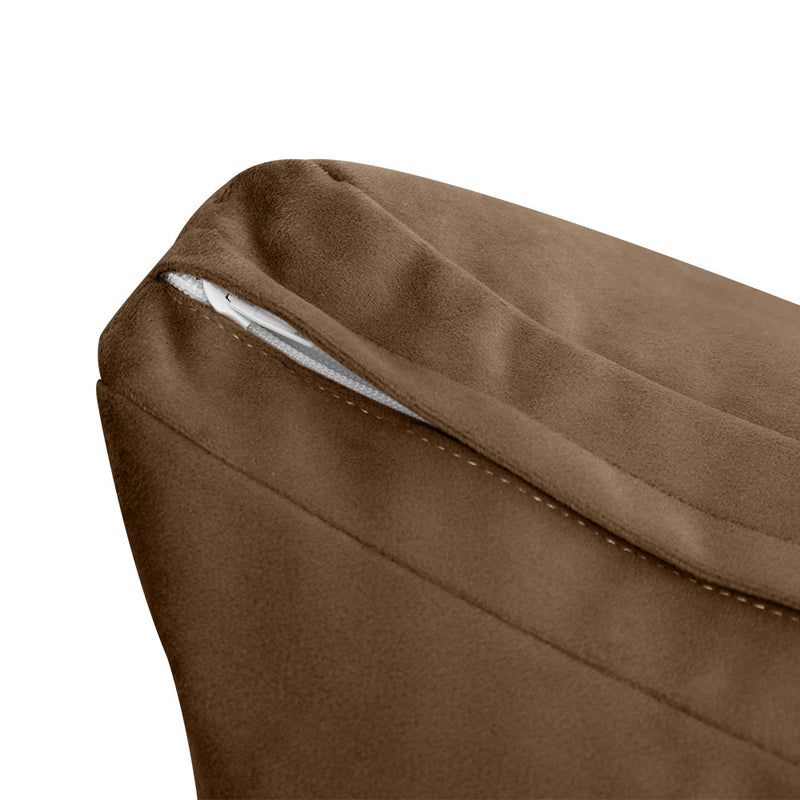 Model V2 - Velvet Indoor Daybed Bolster Pillow Backrest Cushion |COVERS ONLY|
