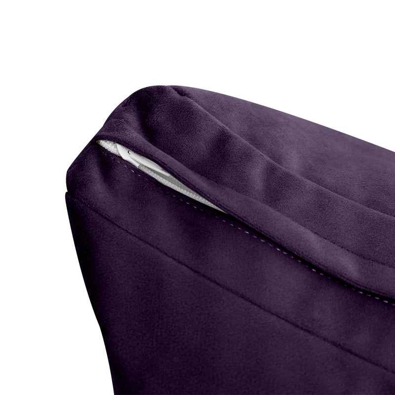 Model V3 - Velvet Indoor Daybed Bolster Pillow Backrest Cushion |COVERS ONLY|