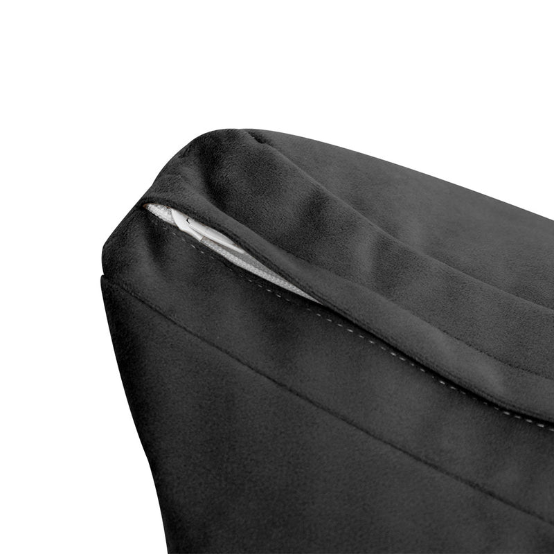 Model V3 - Velvet Indoor Daybed Bolster Pillow Backrest Cushion |COVERS ONLY|