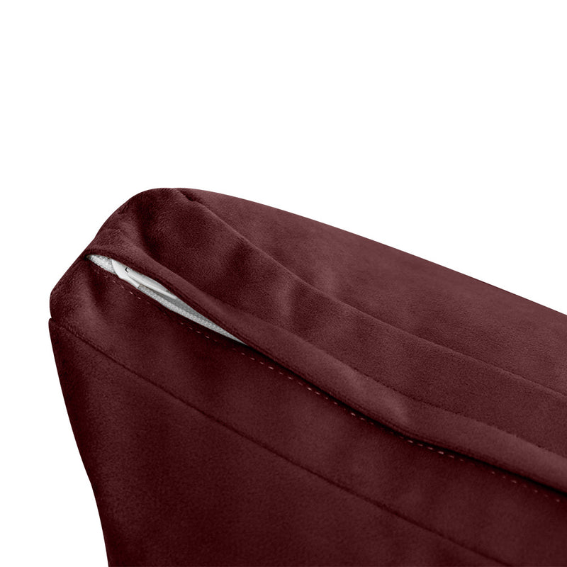 Model V3 - Velvet Indoor Daybed Bolster Pillow Backrest Cushion |COVERS ONLY|