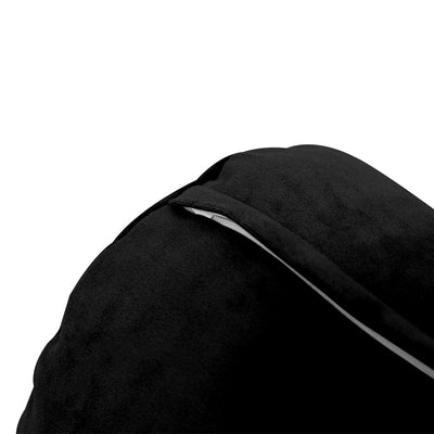 Model V3 - Velvet Indoor Daybed Bolster Pillow Backrest Cushion |COVERS ONLY|